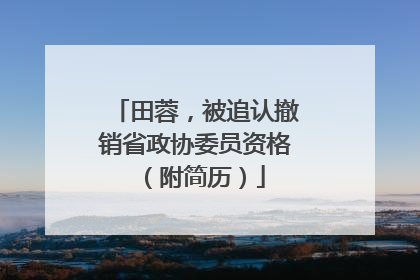 田蓉，被追认撤销省政协委员资格（附简历）